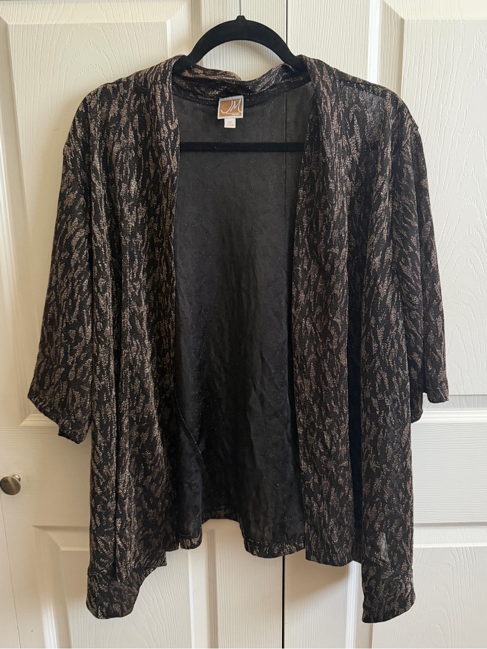 5 for $25! JM Collection Black Cardigan with Bronze Metallic Sheen